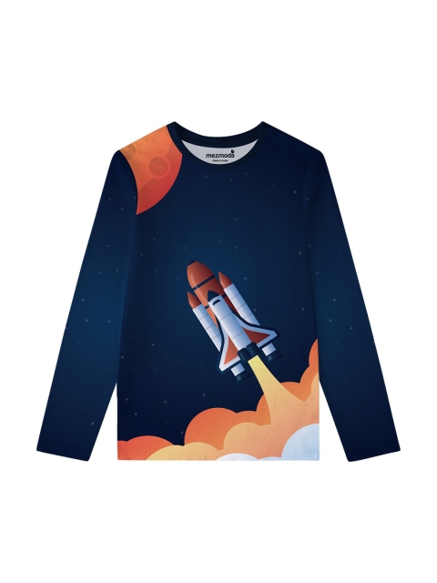 

mezmoda Boys Navy Blue Printed T-shirt