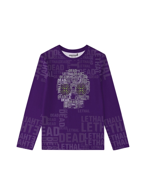 

mezmoda Boys Purple Typography Printed T-shirt