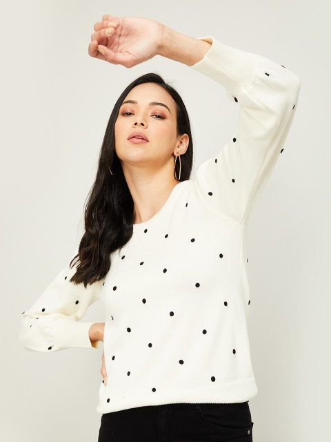 

Bossini Women Off White Printed Sweatshirt