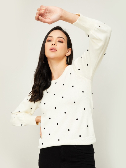 

Bossini Women Off White Printed Sweatshirt