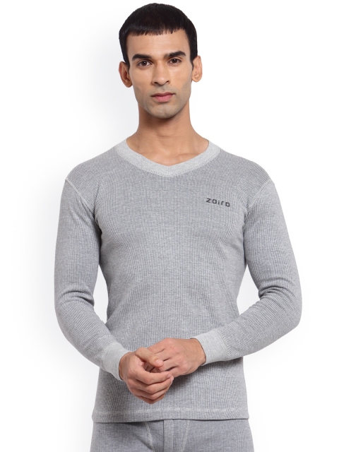

Zoiro Men Grey Melange Solid Thermal Top