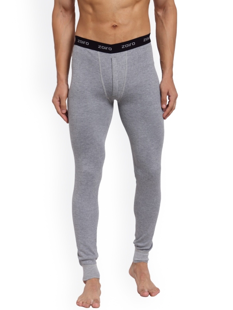 

Zoiro Men Grey Melange Solid Thermal Bottom