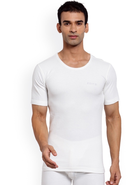 

Zoiro Men White Solid Thermal Top