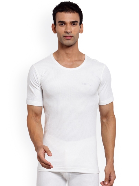 

Zoiro Men White Solid Thermal Top