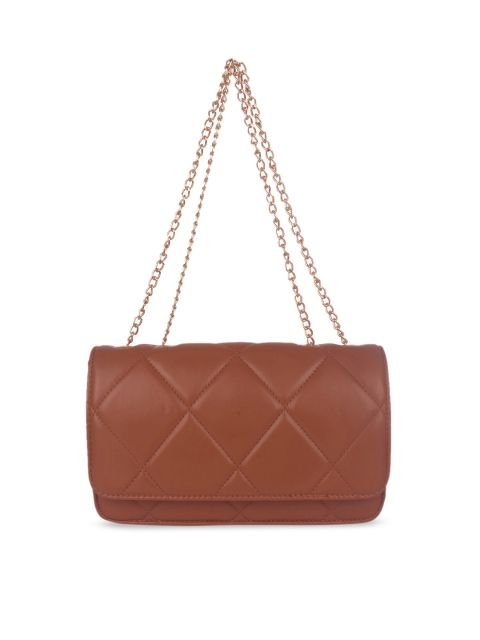 

Bagkok Tan Colourblocked PU Structured Sling Bag