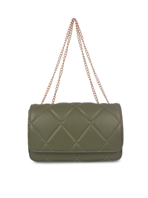 

Bagkok Green Checked PU Structured Sling Bag