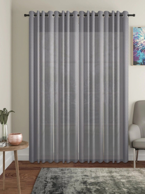 

Molly & Michel Grey Set of 4 Geometric Door Curtain
