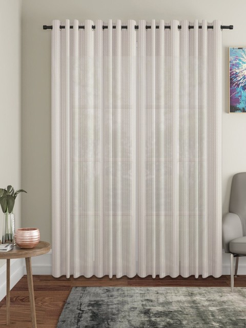 

Molly & Michel Off White Set of 4 Striped Door Curtain