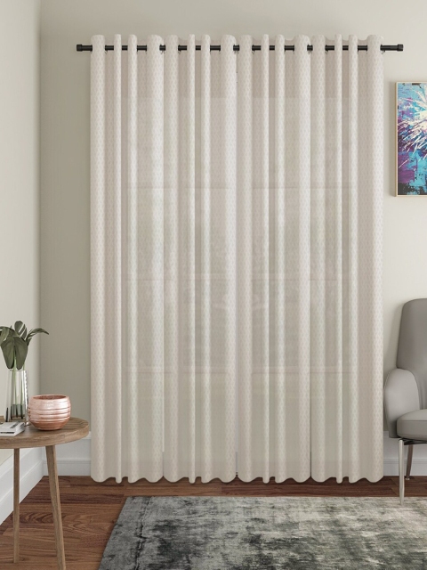 

Molly & Michel Off White Set of 4 Geometric Door Curtain