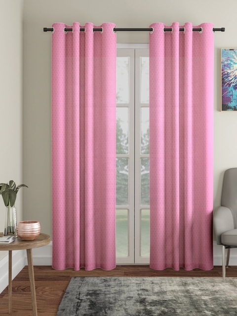 

Molly & Michel Pink Set of 2 Geometric Door Curtains