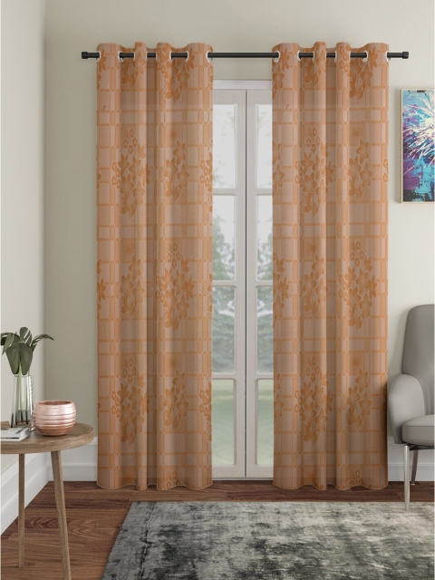 

Molly & Michel Beige & Orange Set of 2 Door Curtain