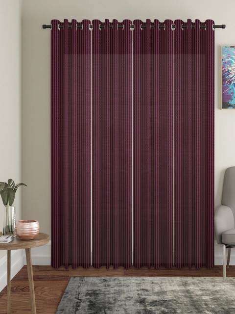 

Molly & Michel Set Of 4 Purple Striped Door Curtain