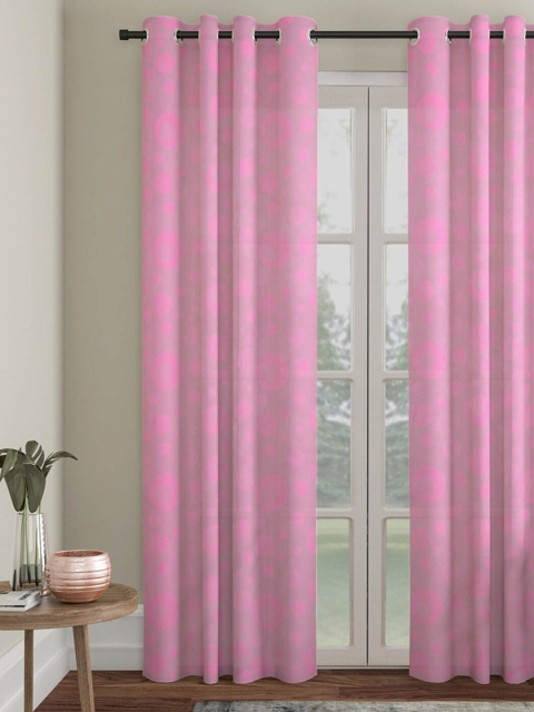 

Molly & Michel Pink Set of 2 Sheer Door Curtain