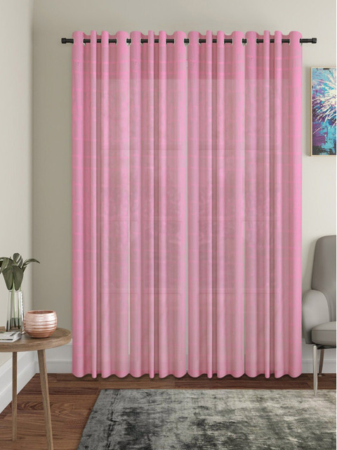 

Molly & Michel Pink Set of 4 Long Door Curtain