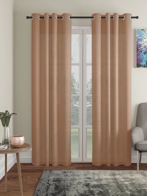 

Molly & Michel Beige Set of 2 Criss Cross Pattern Door Curtain