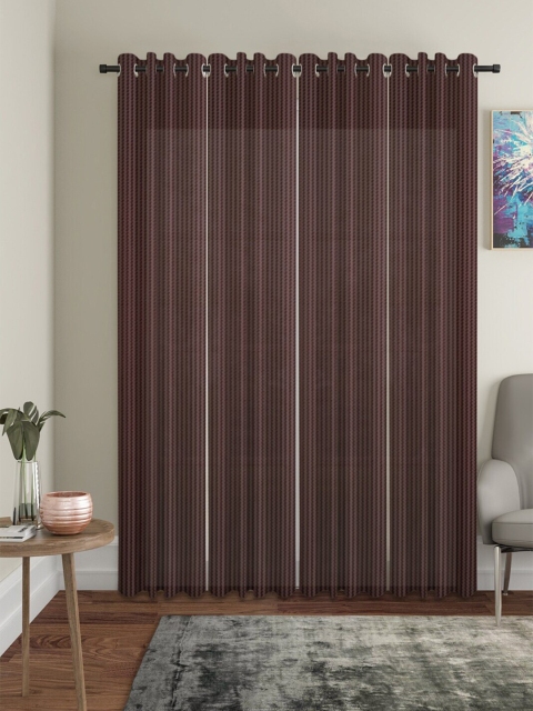 

Molly & Michel Set Of 4 Brown Striped Long Door Curtains