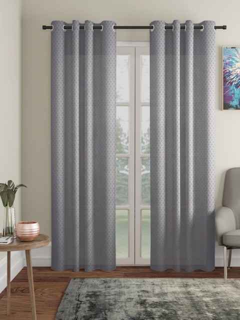 

Molly & Michel Grey Set of 2 Criss Cross Pattern Door Curtain
