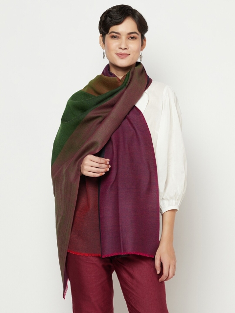 

Fabindia Women Red & Magenta Wool Colourblocked Stole