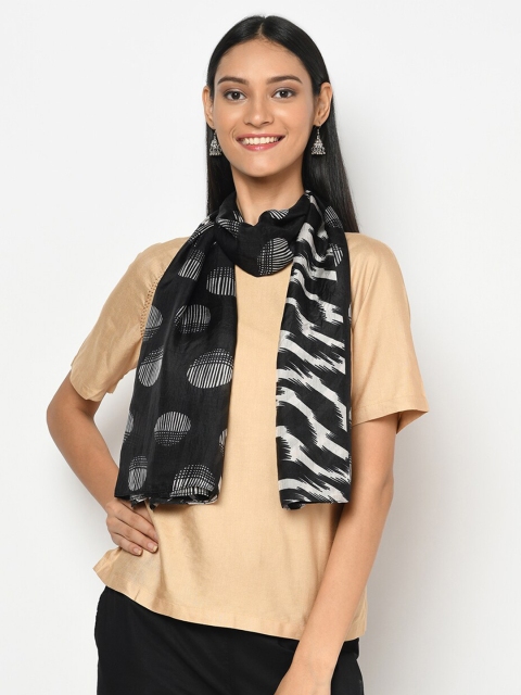 

Fabindia Women Black & White Printed Stole