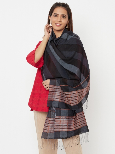 

Fabindia Women Blue & Orange Striped Stole