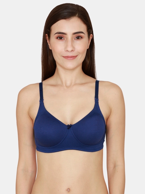 

Rosaline by Zivame Women Blue Solid Non Padded T Shirt Bra