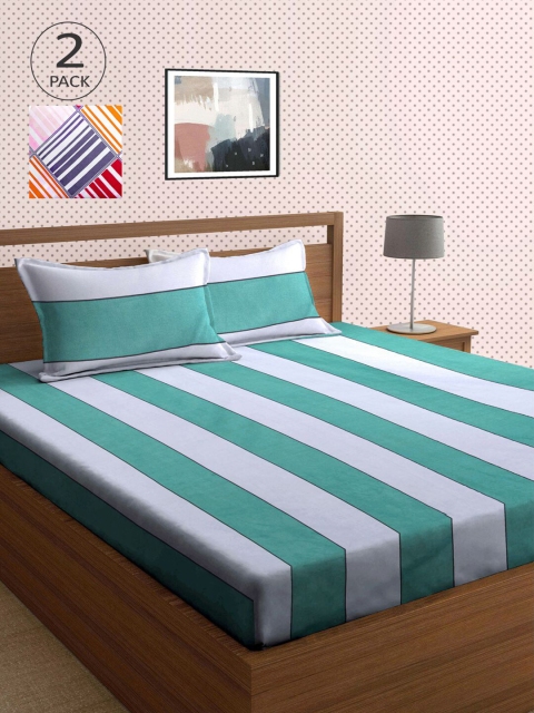

KLOTTHE Multicoloured Printed 210 TC 2 King Bedsheet with 4 Pillow Covers, Multi