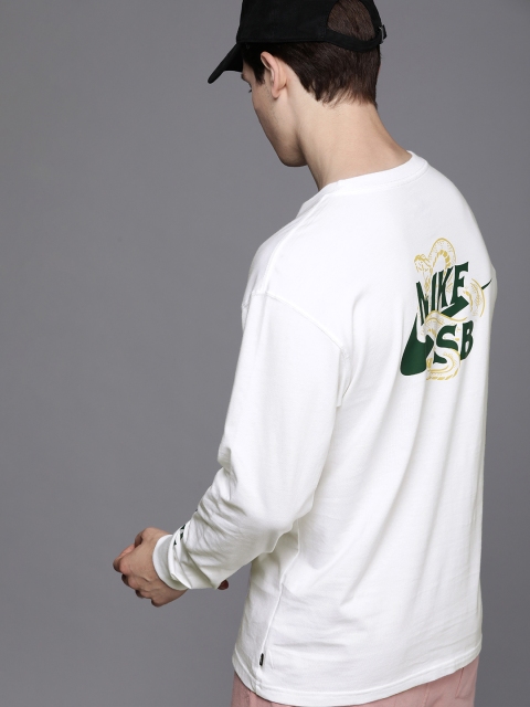 

Nike Men White Typography Printed Pure Cotton T-shirt