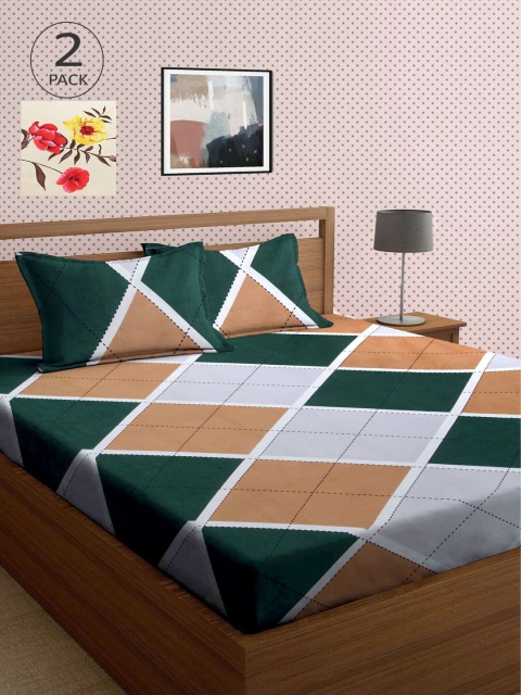 

KLOTTHE Multicoloured Printed 210 TC 2 King Bedsheet with 4 Pillow Covers, Multi