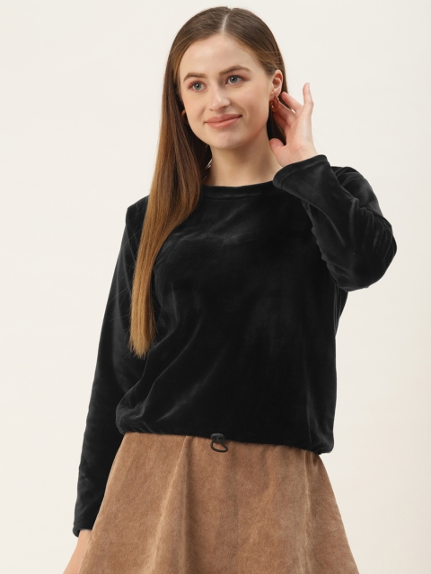 

BROOWL Black Velvet Regular Top