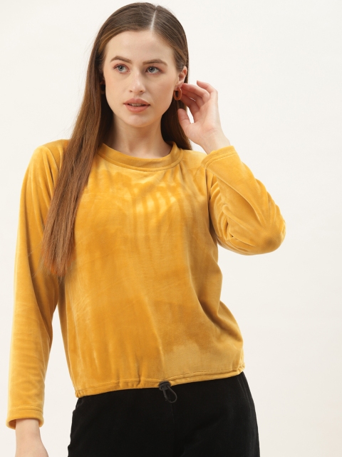 

BROOWL Mustard Yellow Velvet Regular Top