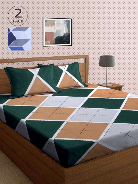 

KLOTTHE Multicoloured Printed 210 TC 2 King Bedsheet with 4 Pillow Covers, Multi