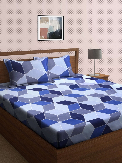 

KLOTTHE Pack Of 2 210 TC Cotton 2 King Bedsheet with 4 Pillow Covers, Multi
