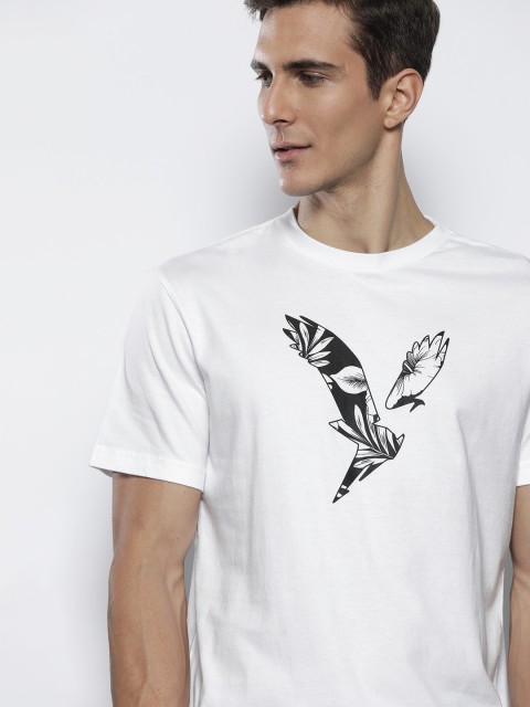 

AMERICAN EAGLE OUTFITTERS Men White Pure Cotton Printed T-shirt