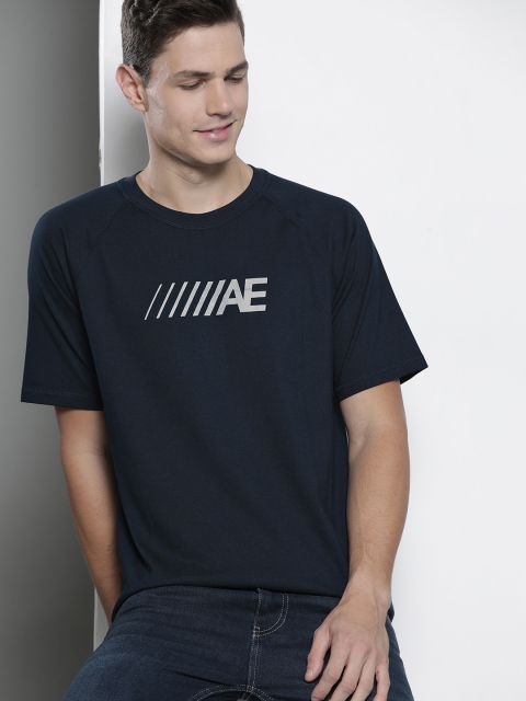 

AMERICAN EAGLE OUTFITTERS Men Navy Blue Printed T-shirt