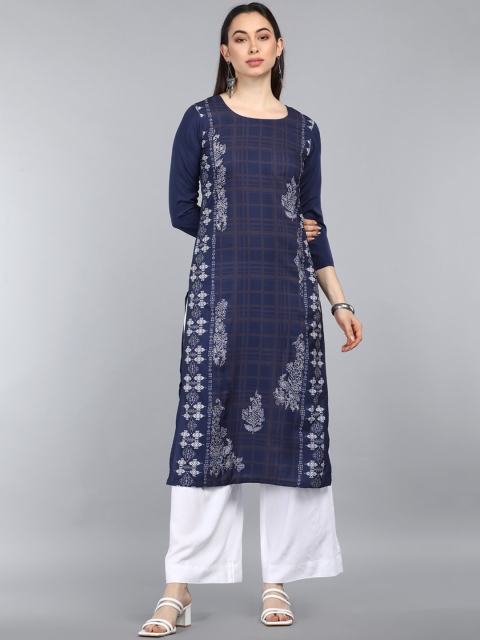 

AHIKA Women Navy Blue Floral Printed Kurta