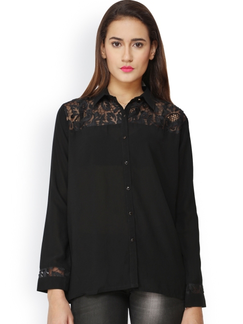 

Soie Women Black Lace Top
