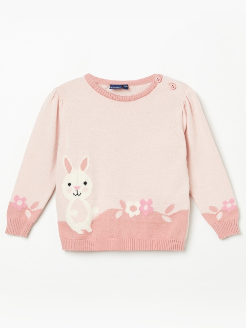 

Juniors by Lifestyle Girls Pink & White Printed Pullover