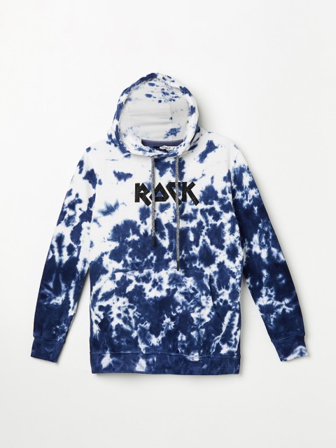 

Denimize by Fame Forever Boys White & Blue Printed Hooded Sweatshirt