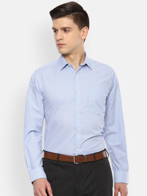 

Van Heusen Men Blue Opaque Striped Formal Shirt