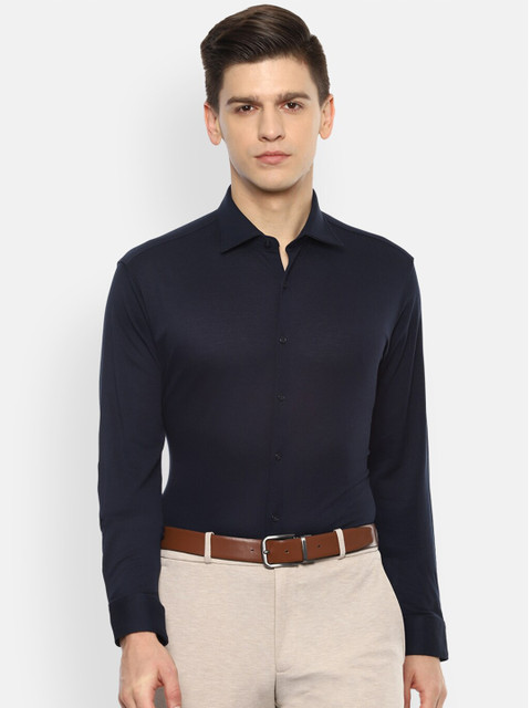 

Van Heusen Men Navy Blue Opaque Formal Shirt