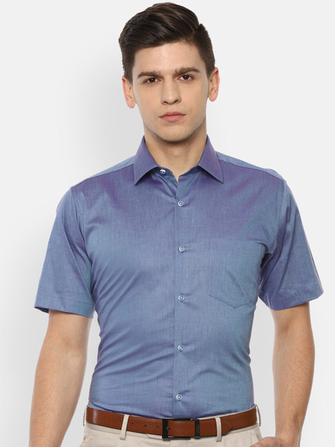 

Van Heusen Men Blue Opaque Cotton Formal Shirt