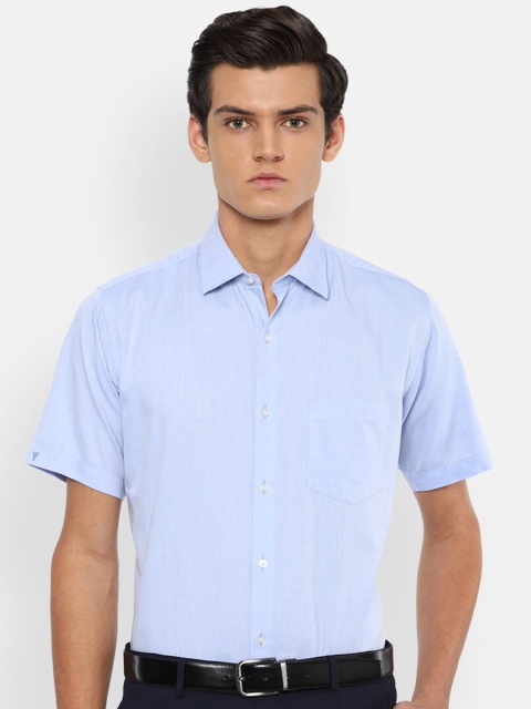 

Van Heusen Men Blue Opaque Checked Formal Shirt