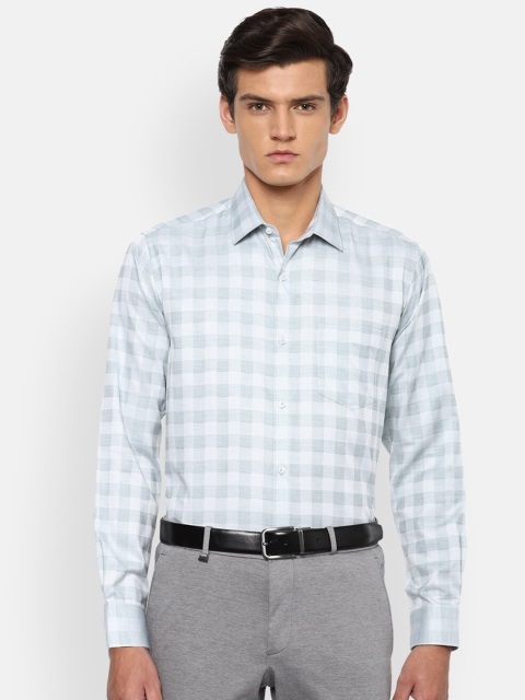 

Van Heusen Men Grey Opaque Checked Formal Shirt