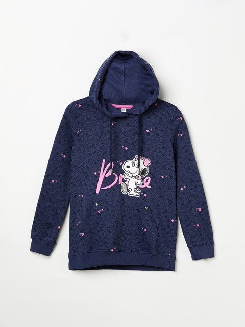 

Denimize by Fame Forever Girls Grey Printed Hooded Sweatshirt