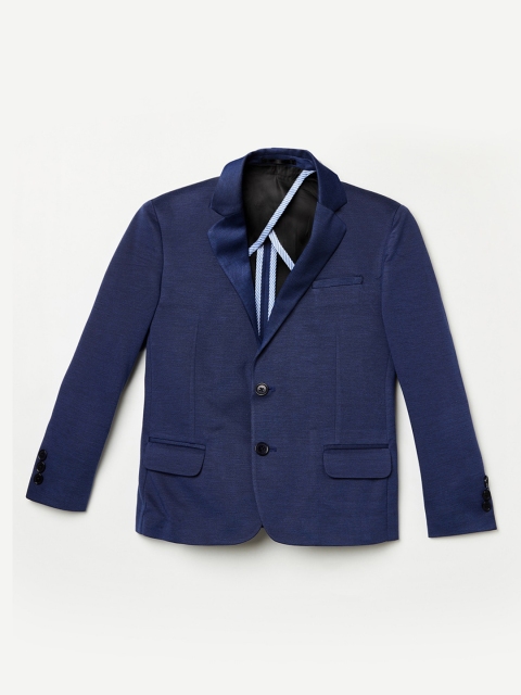 

Fame Forever by Lifestyle Boys Navy Blue Solid Single Breasted Blazer