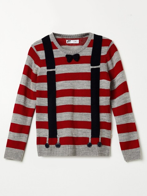 

Fame Forever by Lifestyle Boys Red & Grey Striped Sweater