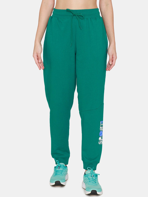 

Zelocity by Zivame Women Green Relaxed Fit Mid Rise Joggers