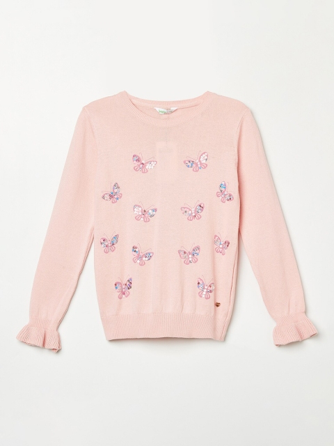 

Bossini Girls Pink Printed Cotton Pullover