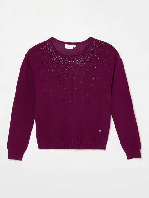 

Bossini Girls Red Pullover with Embellished Detail
