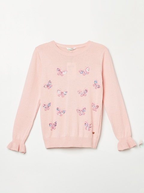 

Bossini Girls Pink Printed Cotton Pullover